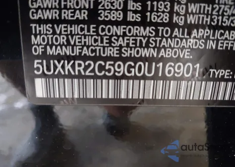 2016 BMW X5 Sdrive35I z USA, uszkodzony, nr VIN 5UXKR2C59G0U16901